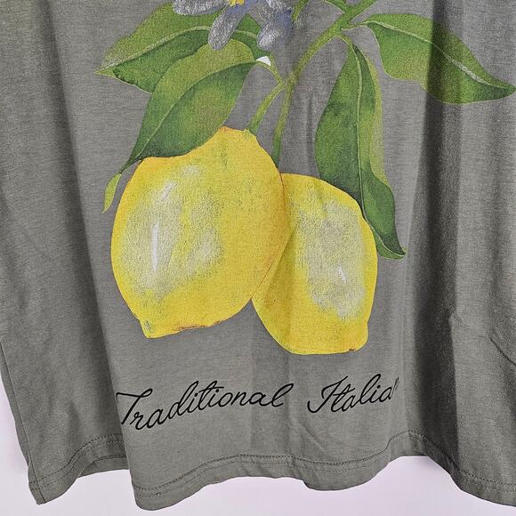 Threads of Luxx Lemon Biscottini Oversized Graphic T-Shirt Green Citrus Medium - Picture 6 of 7